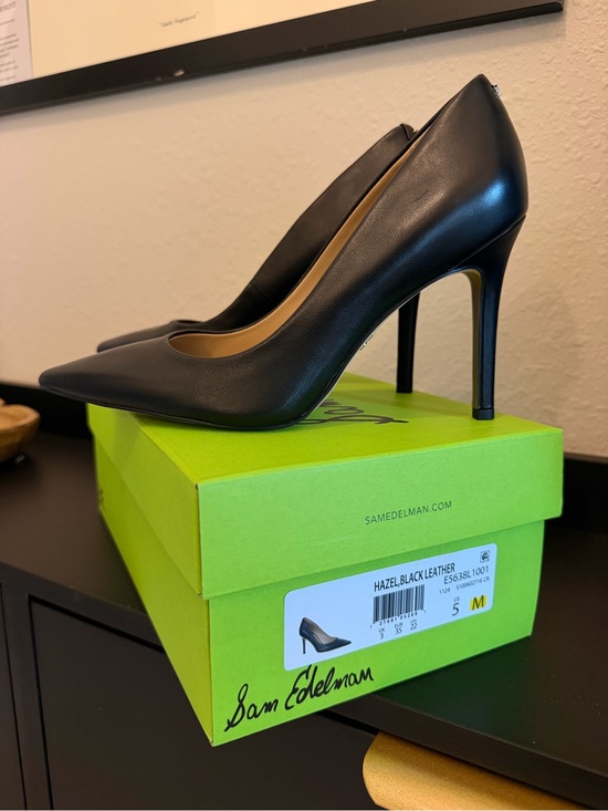 Sam Edelman Shoes - Sam Edelman Black Pointed-Toe Leather Stiletto Pumps